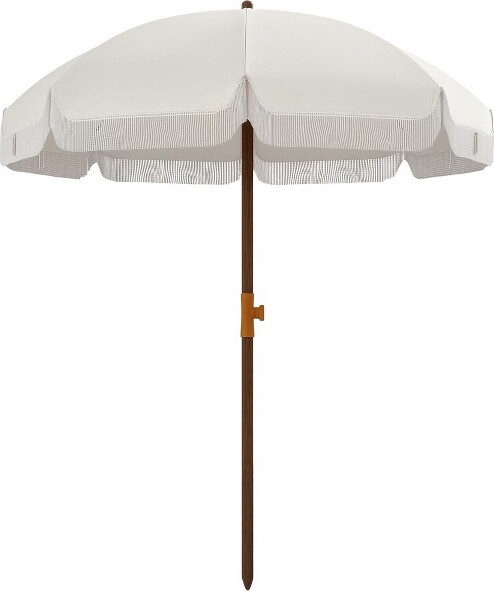 Outsunny Outsunny6.2'BeachUmbrella,RuffledOutdoorUmbrellawithVentedCanopy,CarryBag,LightGray