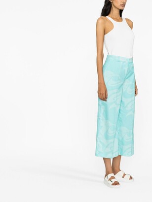 Etro Printed Cotton Cropped Trousers
