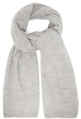 Raey Sheer Knitted Cashmere Scarf - Grey Marl