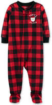 Thumbnail for your product : Carter's Baby Boys Buffalo-Check Footed Fleece Pajamas