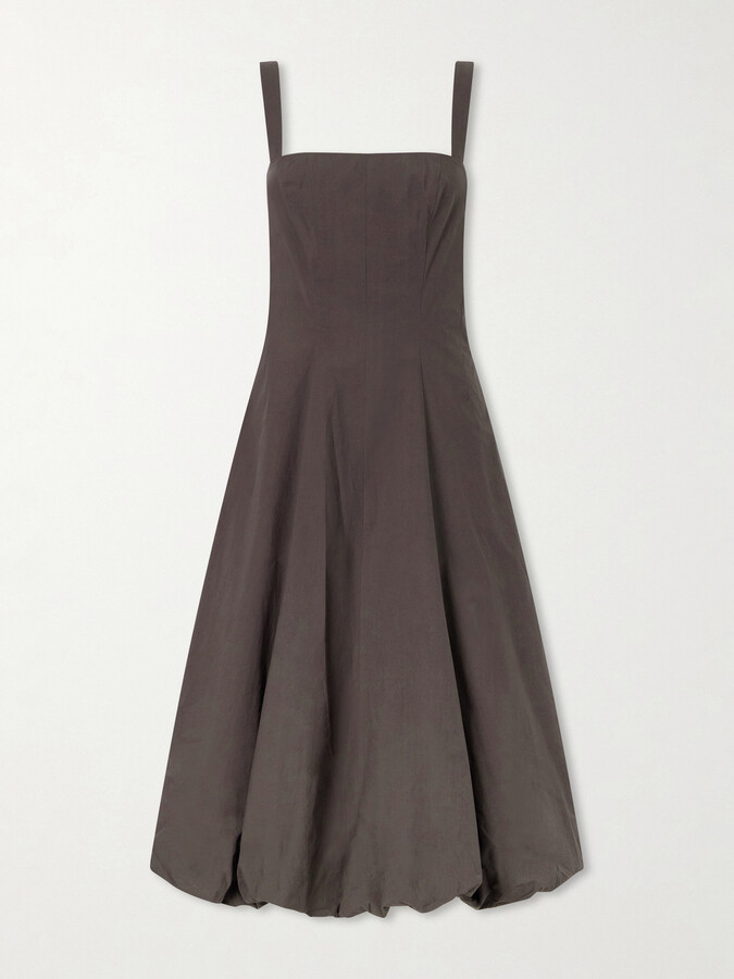 Proenza Schouler White Label Ella Cotton-poplin Midi Dress - Brown