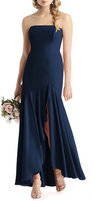 After Six Strapless High/Low Matte Chiffon Gown