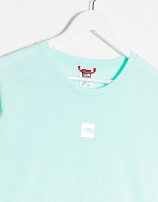The North Face central logo oversized boyfriend t-shirt in blue
