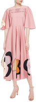 Thumbnail for your product : Roksanda Embroidered Organza-paneled Silk And Cotton-blend Midi Dress