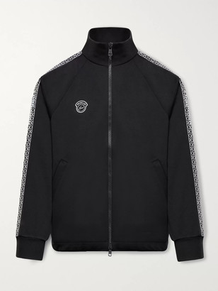 MONCLER GENIUS 7 Moncler Fragment Logo-Appliqued Webbing-Trimmed Jersey Track Jacket - Men - Black - XS