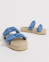 Thumbnail for your product : ASOS DESIGN Wide Fit Vacation bow espadrille mule