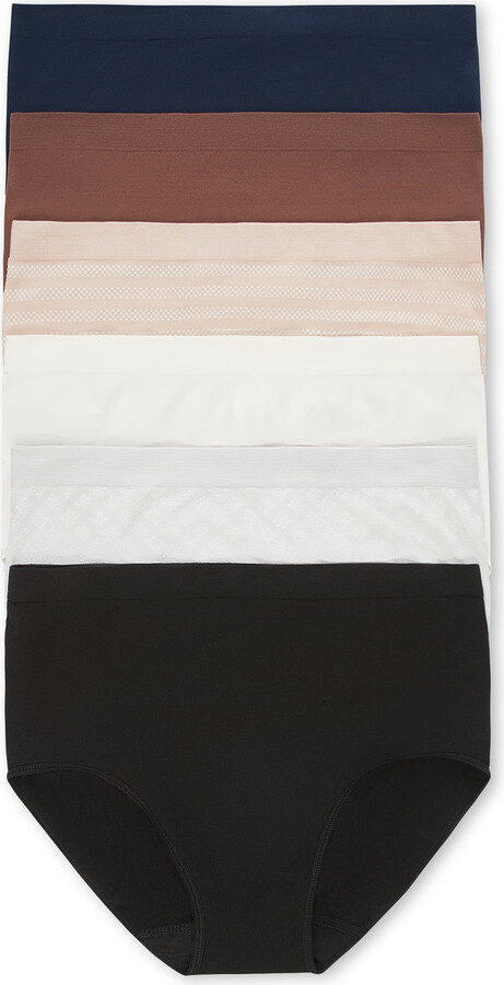 Joyspun Women’s Seamless Brief Panties, 6-Pack, Sizes XS-XXXL