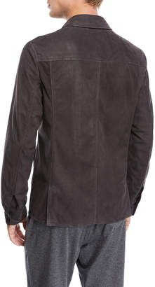 Ermenegildo Zegna Perforated Leather Shirt Jacket