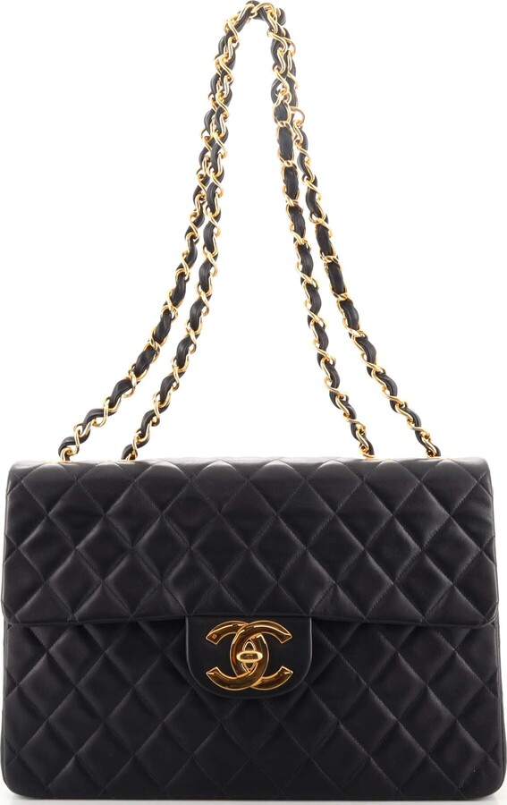 Chanel Vintage Classic Single Flap Bag Quilted Lambskin Maxi - ShopStyle