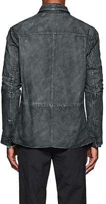 John Varvatos Men's Leather Shirt Jacket - Gray