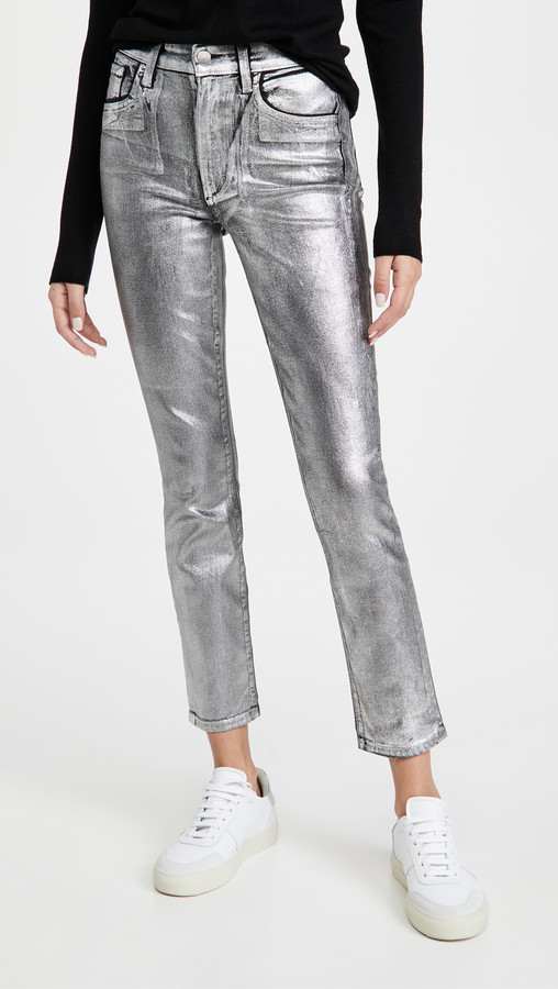 Metallic jeans silver Clearance