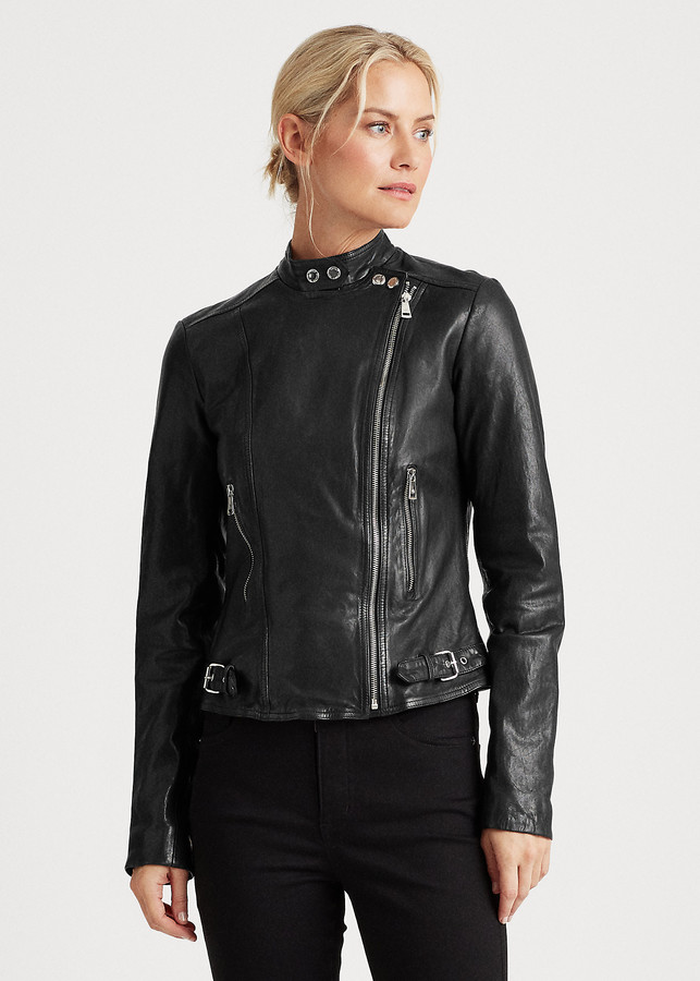 lauren ralph lauren leather moto jacket