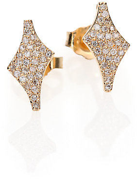 Celia Diamond & 14K Yellow Gold Stud Earrings