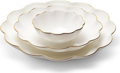 AERIN Scalloped 3 Piece Platter Set