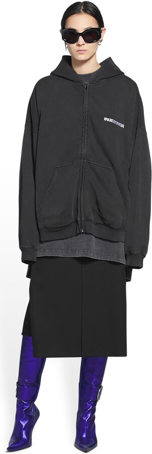Balenciaga Turn Wide Fit Zip-Up Hoodie - ShopStyle