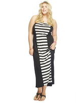 Thumbnail for your product : Wet Seal Colorblocked Stripe Tube Maxi Dress