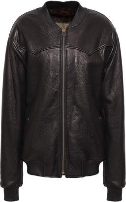 Mr & Mrs Italy Textured-leather Bomber Jacket