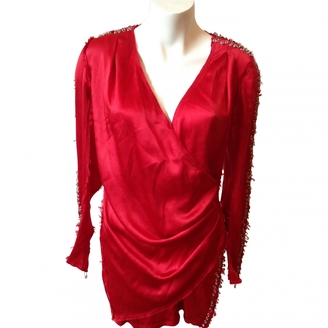 Balmain Red Silk Dress
