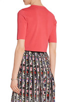 Thumbnail for your product : Lela Rose Cropped stretch-knit cardigan