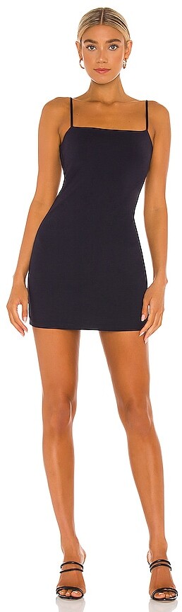 black thin strap dress