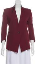 Thumbnail for your product : Helmut Lang Asymmetrical Leather-Trimmed Blazer
