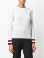 Thumbnail for your product : Thom Browne Grosgrain Stripe-cuffs jumper
