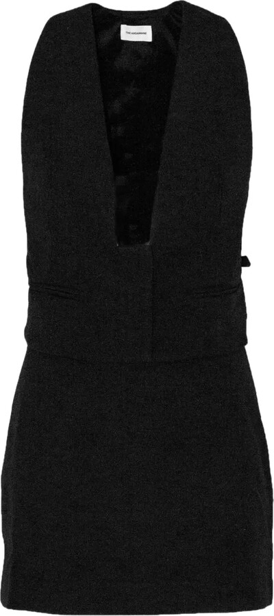 THE ANDAMANE Deep-Neckline Mini Dress