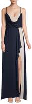 Thumbnail for your product : BCBGMAXAZRIA Colorblocked Draped Georgette Gown