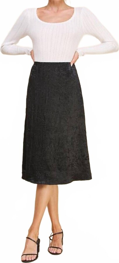 Sloan A-Line Satin Skirt In Black