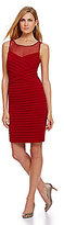 Thumbnail for your product : Calvin Klein Sheer-Yoke Ribbed Sheath Dress