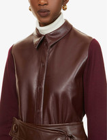 Thumbnail for your product : Roksanda Paden faux-leather and woven shirt