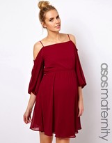 Thumbnail for your product : ASOS Maternity Skater Dress With Open Shoulder