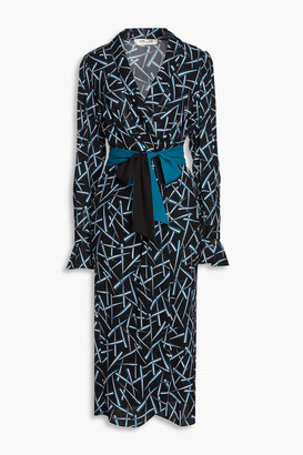 Diane von Furstenberg Drusilla wrap-effect printed crepe midi dress