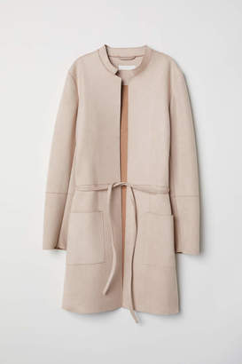 H&M Coat with Tie Belt - Light beige - Women