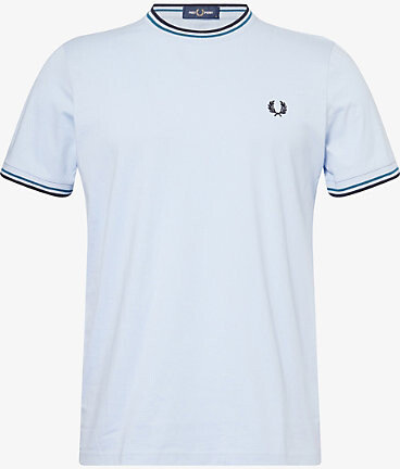 Fred Perry Mens Light Smoke Twin Tipped Crewneck Cotton-Jersey T-Shirt Xl