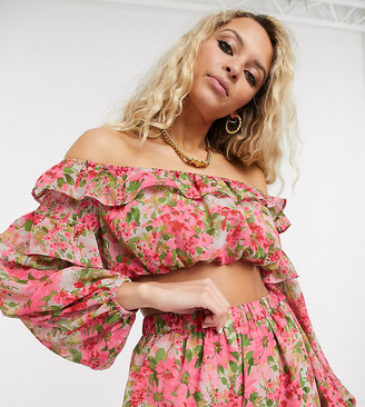 Reclaimed Vintage inspired floral co-ord top