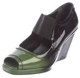 Thumbnail for your product : Prada Sport Patent Leather Wedge Pumps