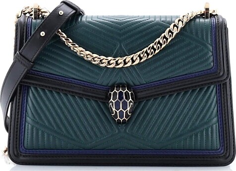Pre-Owned Bvlgari Small Serpenti Forever Shoulder Bag Quilted Leather