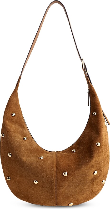 Madewell The Essential Studded Suede Curve Shoulder Bag