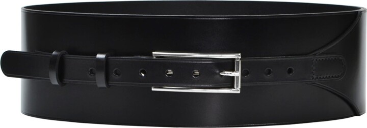 Haute Cuir Black Beatrix Wide Leather Belt