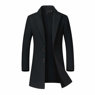 Mens Trench Coat,Mens Winter Formal Slim Suit Jacket Trench Coat Windbreaker,Black Windbreaker 