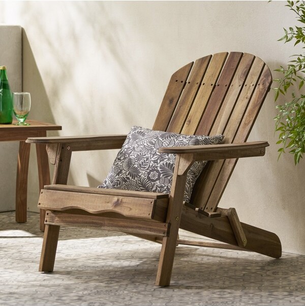 GDFStudioAdelinaRusticOutdoorAcaciaWoodFoldingAdirondackChair,NaturalBrown