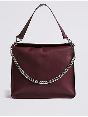 M&S Collection Faux Leather Chain Slouch Hobo Bag