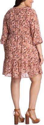 Adyson Parker Floral Tiered Puff Long Sleeve Dress