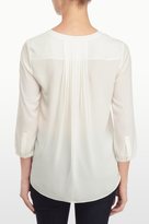 Thumbnail for your product : NYDJ Georgette 3/4 Sleeve Blouse With Pleated Back In Petite