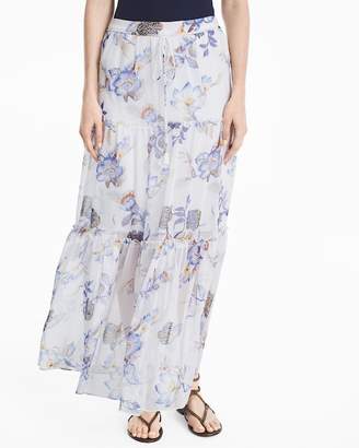 Whbm Floral Print Maxi Skirt