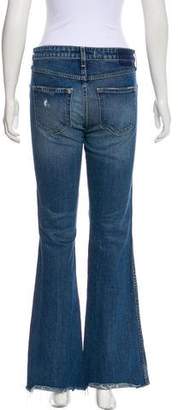 Amo Distressed Mid-Rise Wide-Leg Jeans