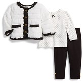 Thumbnail for your product : Little Me Quilted Puffer Coat, Polka Dot Tee & Leggings (Baby Girls)