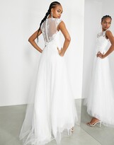 Thumbnail for your product : ASOS DESIGN ASOS DESIGN Camille embroidered bodice wedding dress with lace underlay -