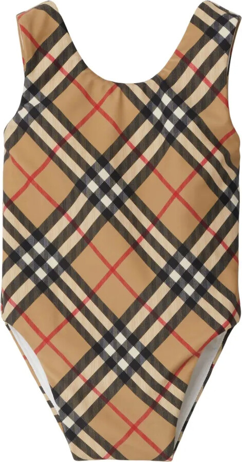 Burberry Children Vintage Check scoop-neck swimsuit